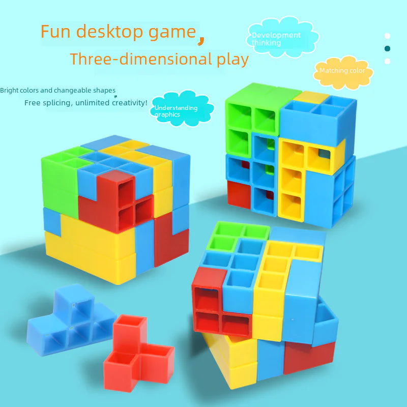 Tetris Stacking Blocks Toy – 16-64 Piece Tower Game for Kids & Family Balance Fun