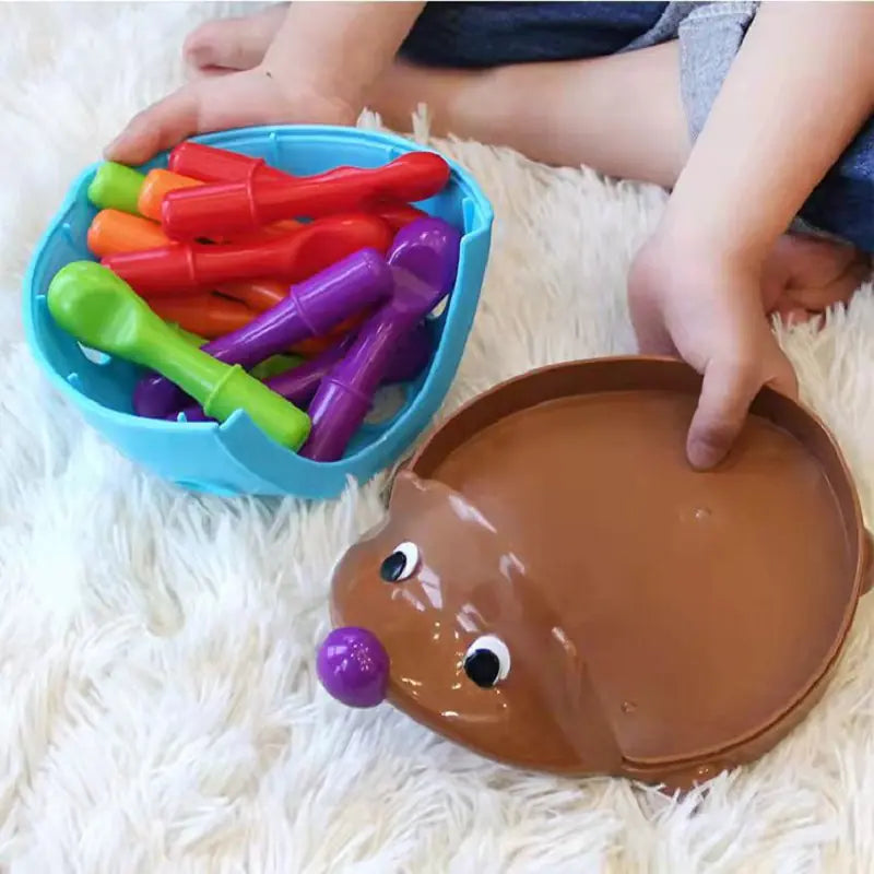Hedgehog Training Toy: Montessori-Inspired Fine Motor & Hand-Eye Coordination Learning for Toddlers Ages 1-3 – Spike the Fine Motor Hedgehog with 15 Pieces – Early Education & First Words