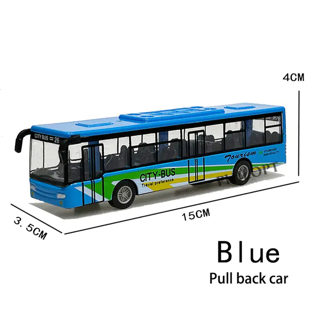 Mini Alloy Bus Model Toy for Kids 3+ – Pull Back School Bus with Moving Wheels, Durable Metal Car Toy Gift