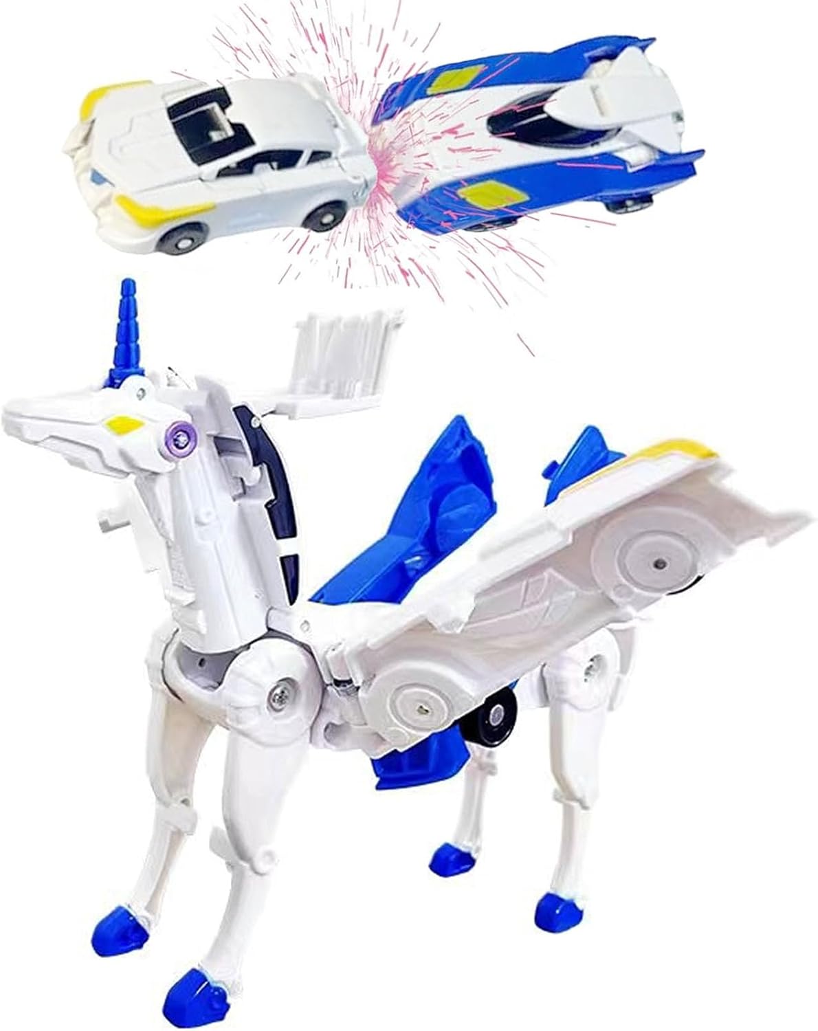 2 in 1 Unicorn Car Figurines – Magical Magnetic Transformation Toy for Kids Ages 4–6