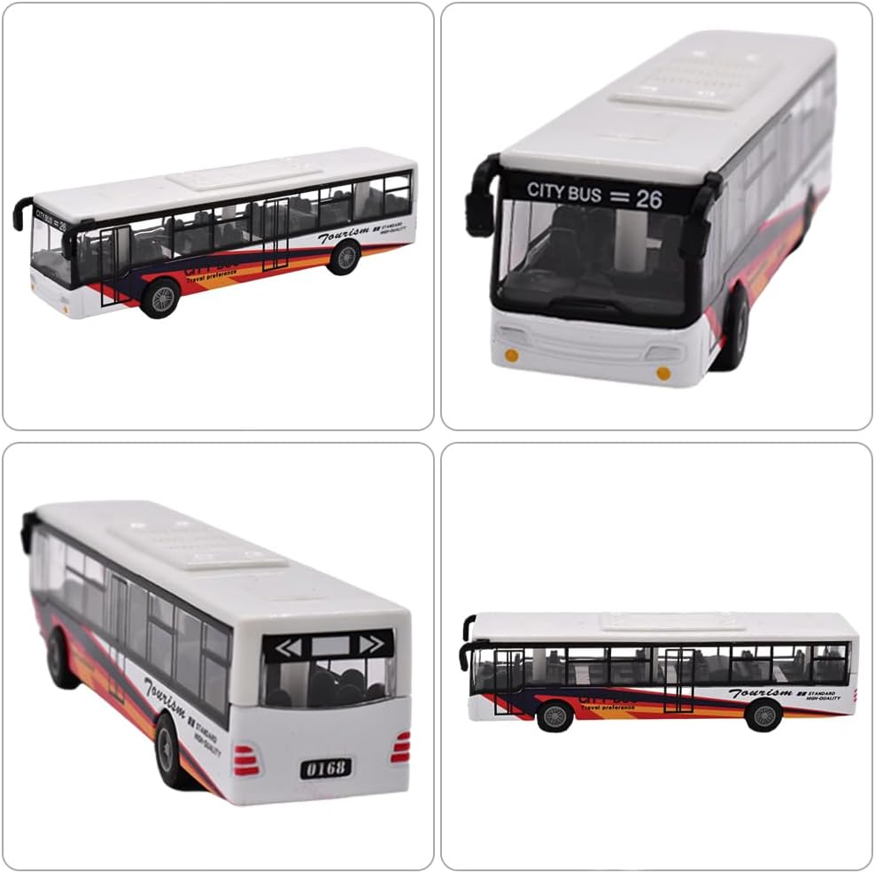 Mini Alloy Bus Model Toy for Kids 3+ – Pull Back School Bus with Moving Wheels, Durable Metal Car Toy Gift