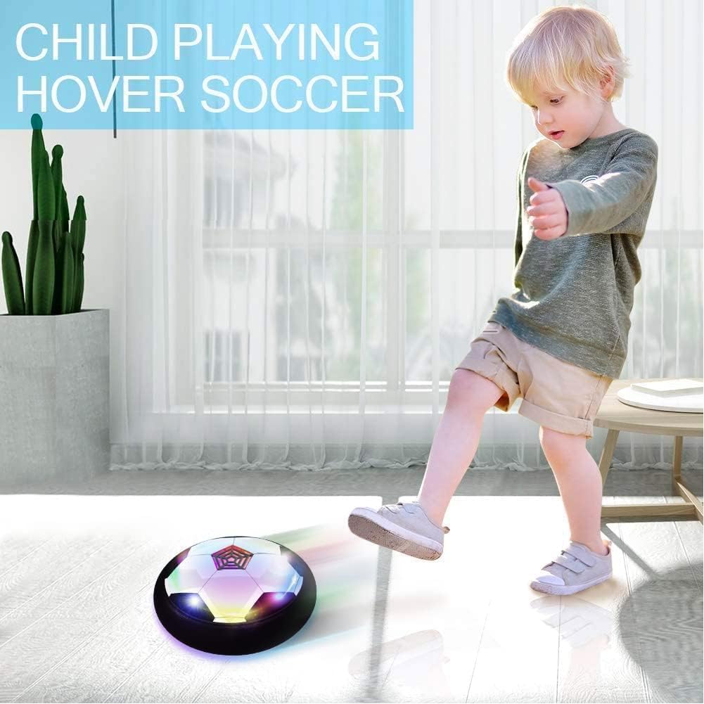 Rechargeable LED Hover Soccer Ball – Air Floating Football with Lights, Music & Soft Foam Bumper