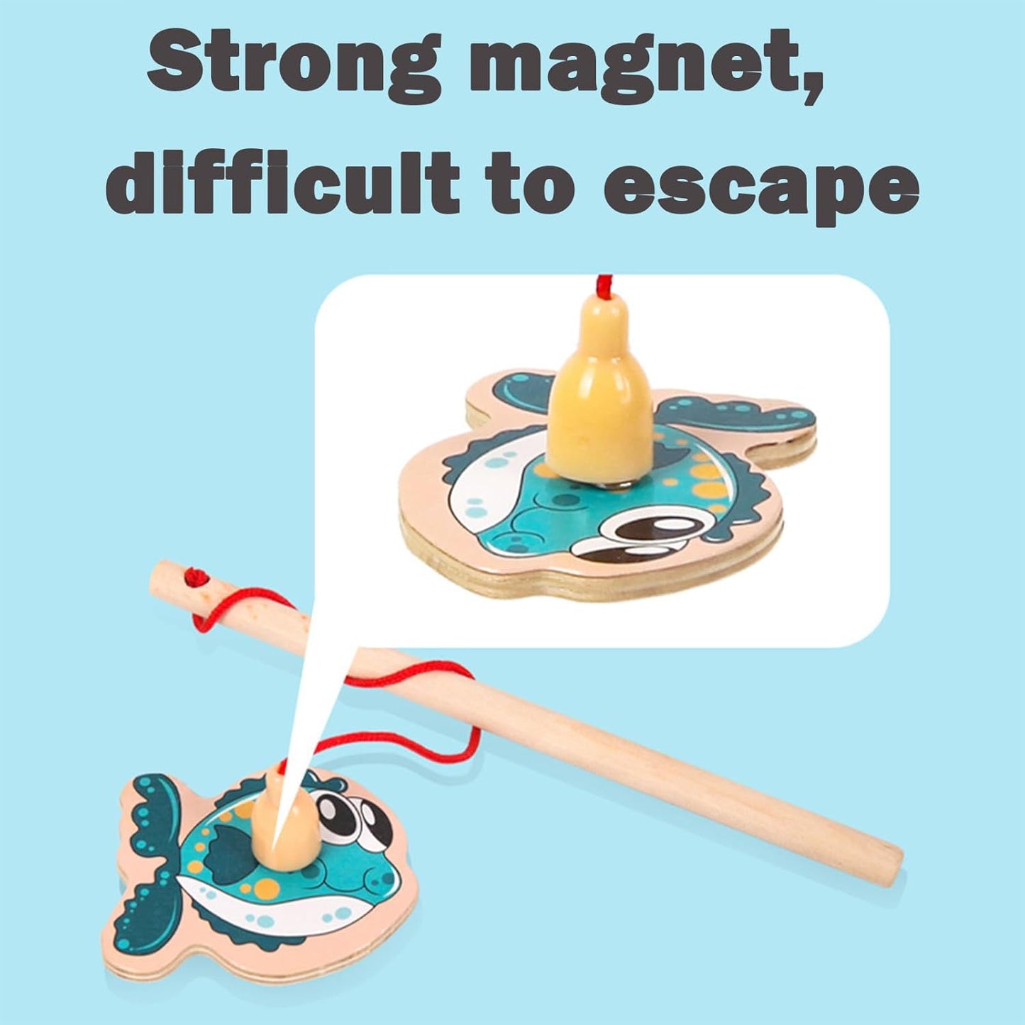 Magnetic Fishing Game for Kids – Wooden Magnetic Fishing Toys for Preschool & Kindergarten Boys and Girls, Fun Educational Toy for Toddlers