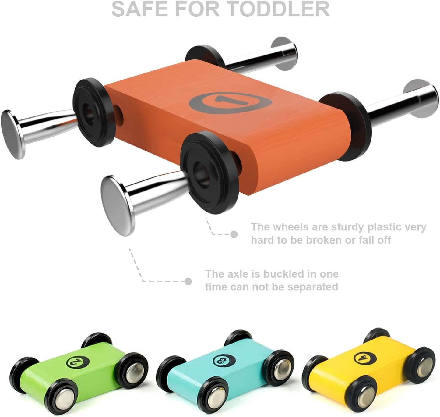Wooden Race Track Ramp Toy with 4 Mini Cars – Fun Educational Gift for Toddlers Ages 1–2 Boys & Girls