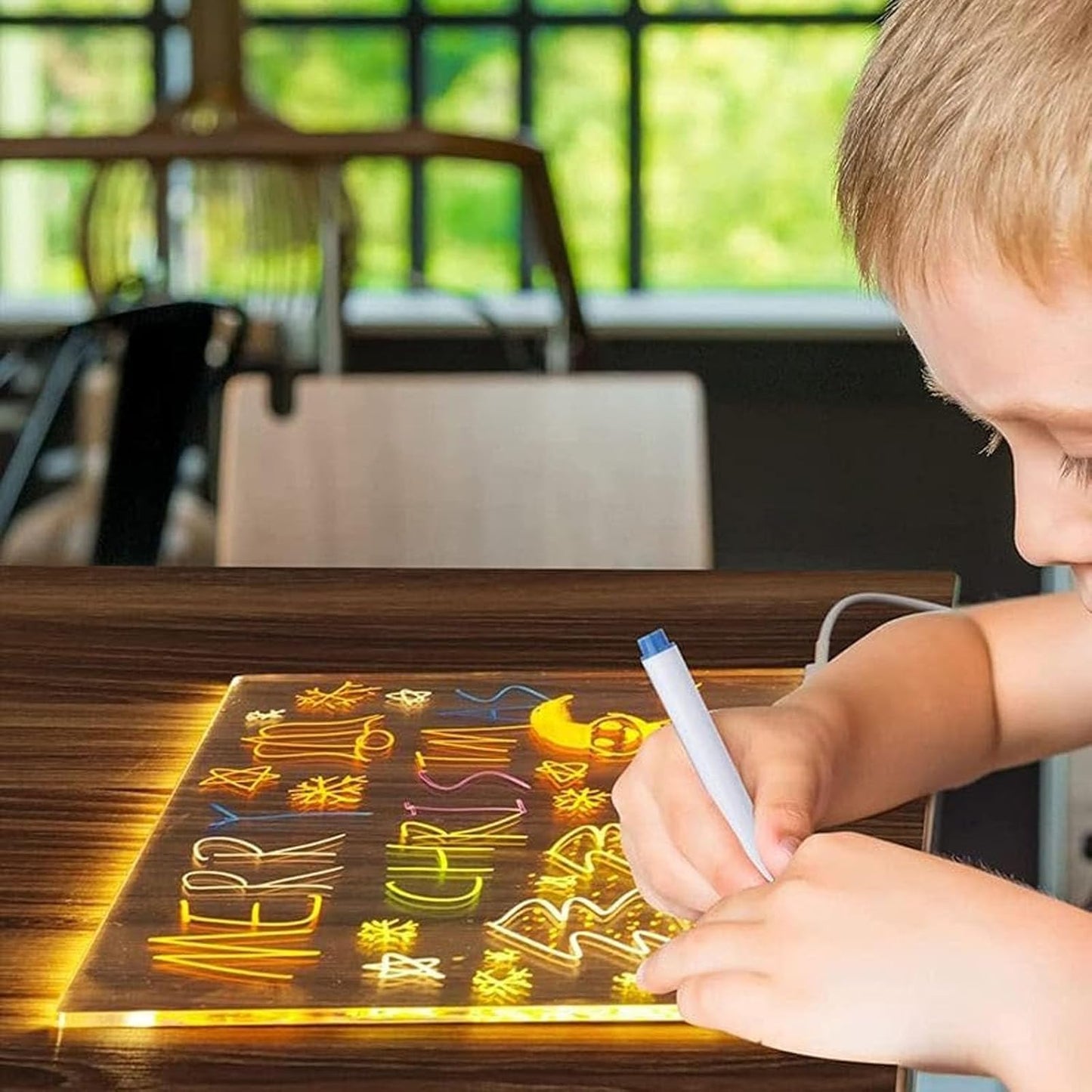 LED Acrylic Dry Erase Board – Light Up Message & Drawing Board for Home, Office & School
