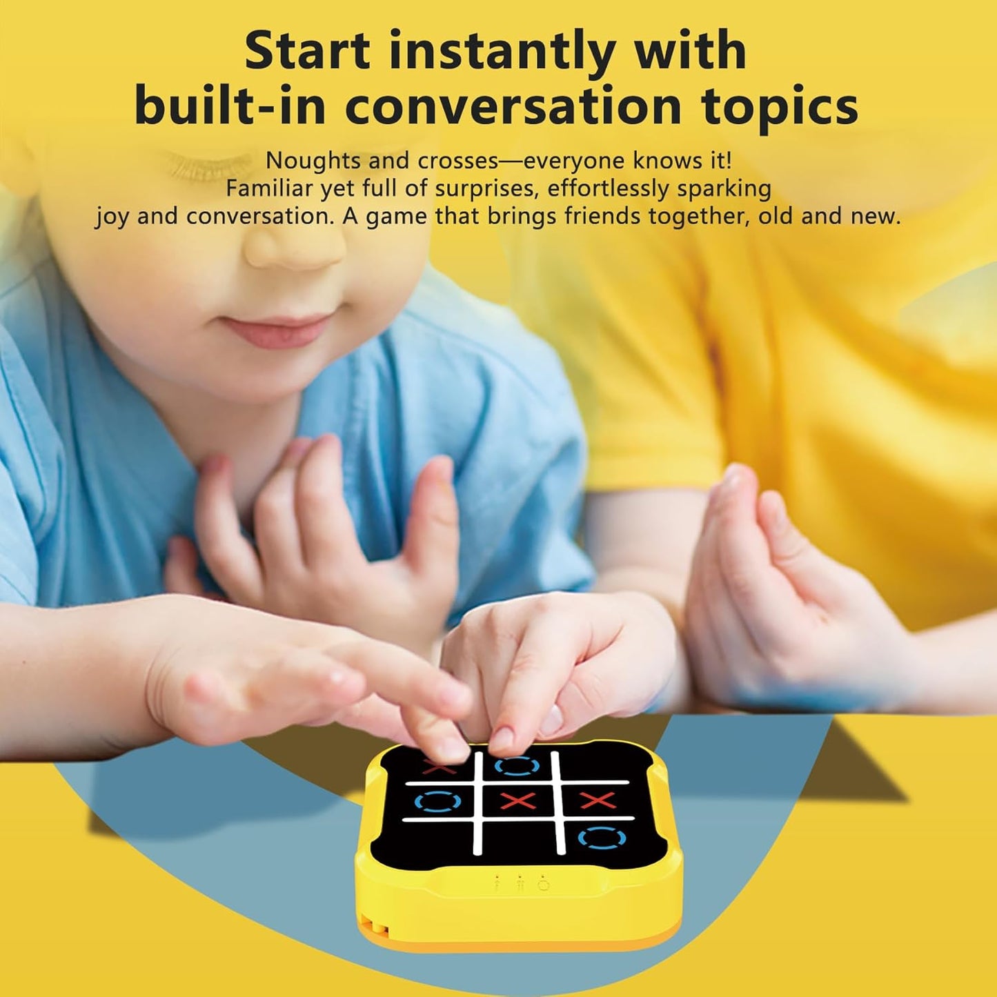Tic Tac Toe Bolt Game – 3-in-1 Handheld Puzzle Console, Portable Travel Board Game for Kids & Adults, Educational & Memory Development Toy, Perfect Birthday Gift for All Ages (Yellow-Orange)