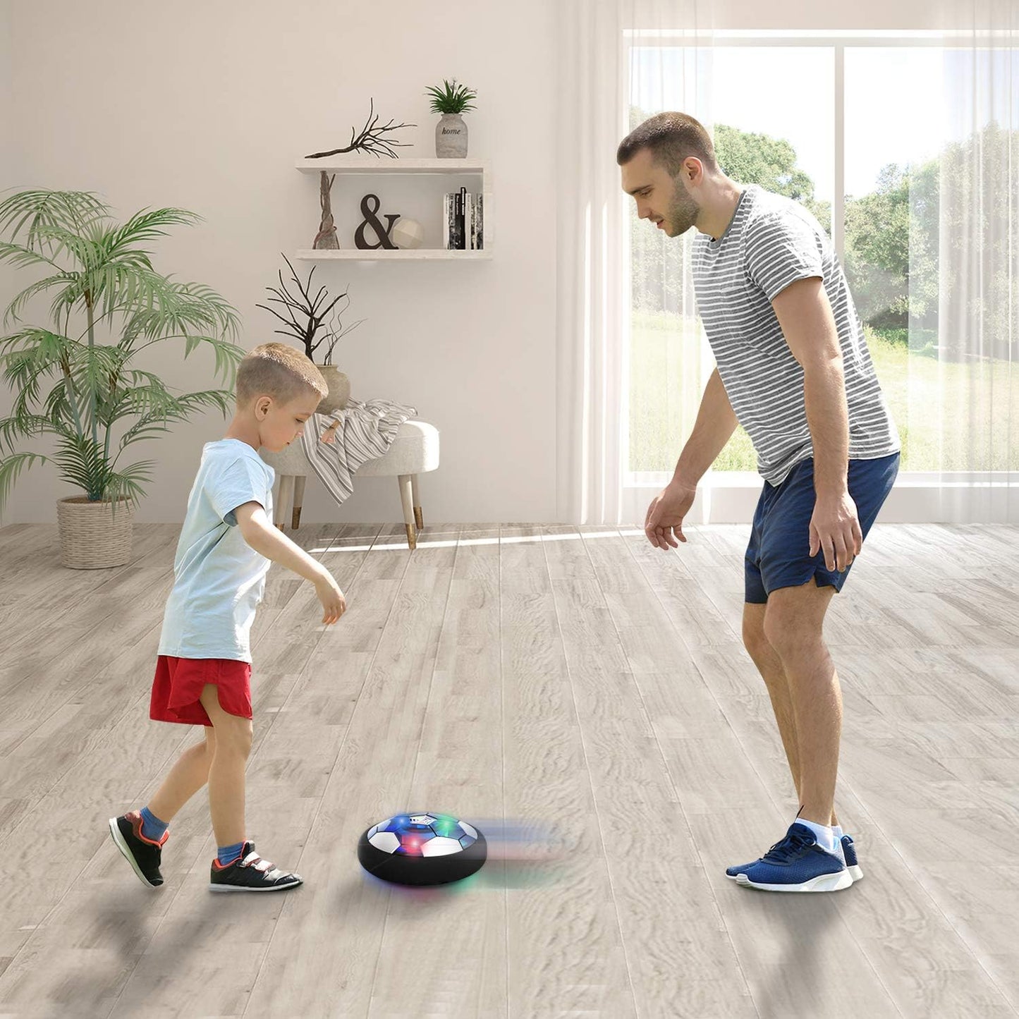 Rechargeable LED Hover Soccer Ball – Air Floating Football with Lights, Music & Soft Foam Bumper