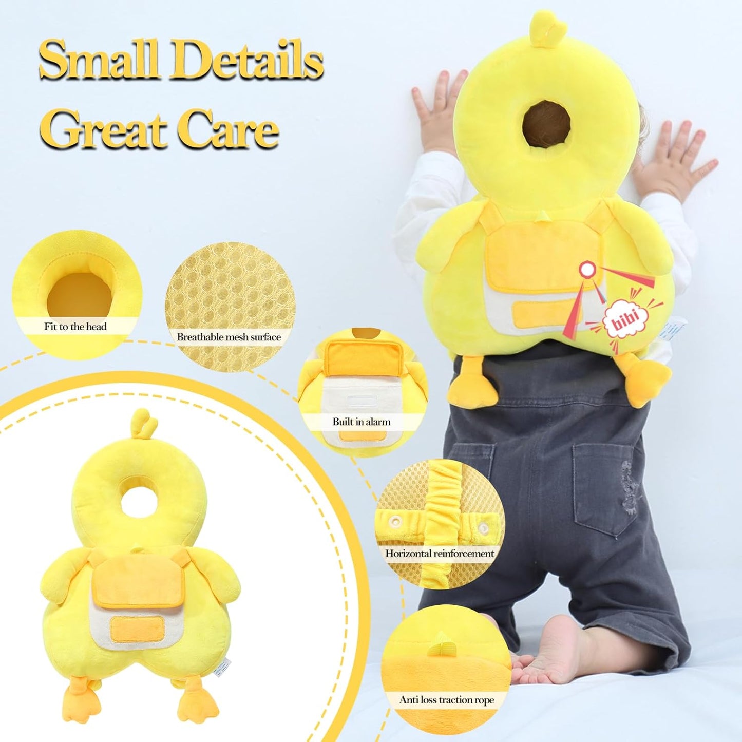 Baby Head Protection Pillow Backpack – Adjustable Safety Pad for Toddlers (6M–3Y), Breathable & Fall Alert