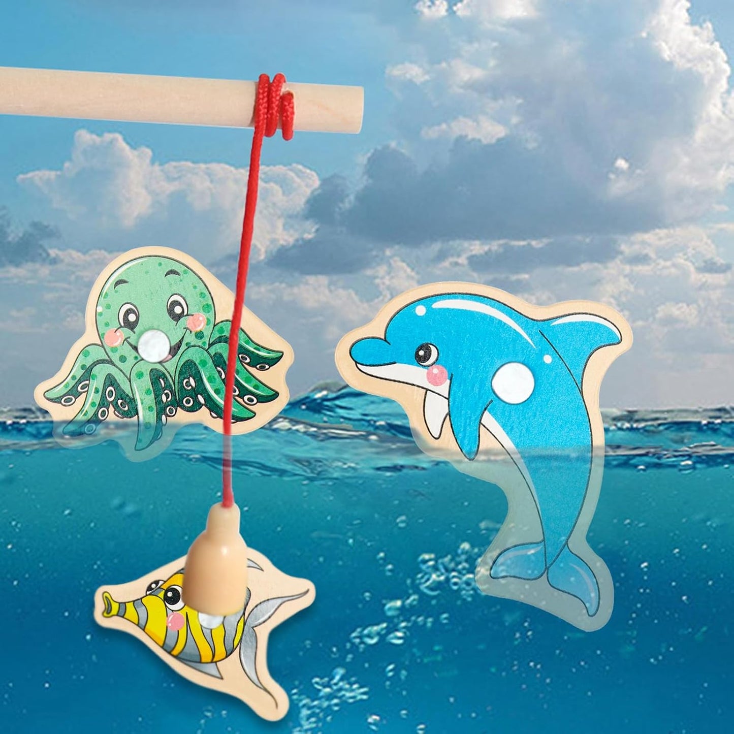 Magnetic Fishing Game for Kids – Wooden Magnetic Fishing Toys for Preschool & Kindergarten Boys and Girls, Fun Educational Toy for Toddlers