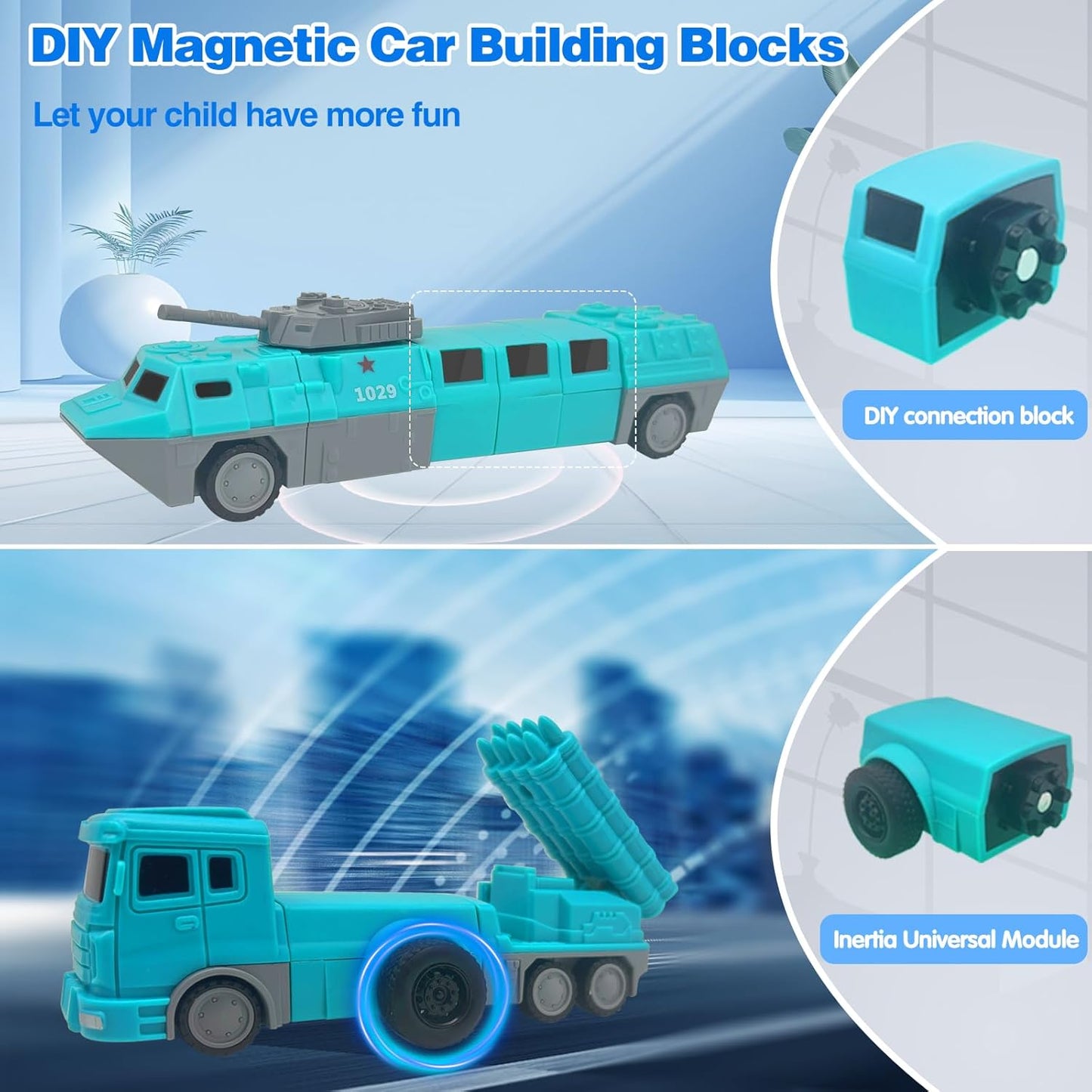 Magnetic Transform Engineering Car Toys with Storage Box – 35 Pcs Transforming Robot & Construction Vehicle Toy Gift for Kids Ages 3-8, Fun Outdoor Toddler Activity Set