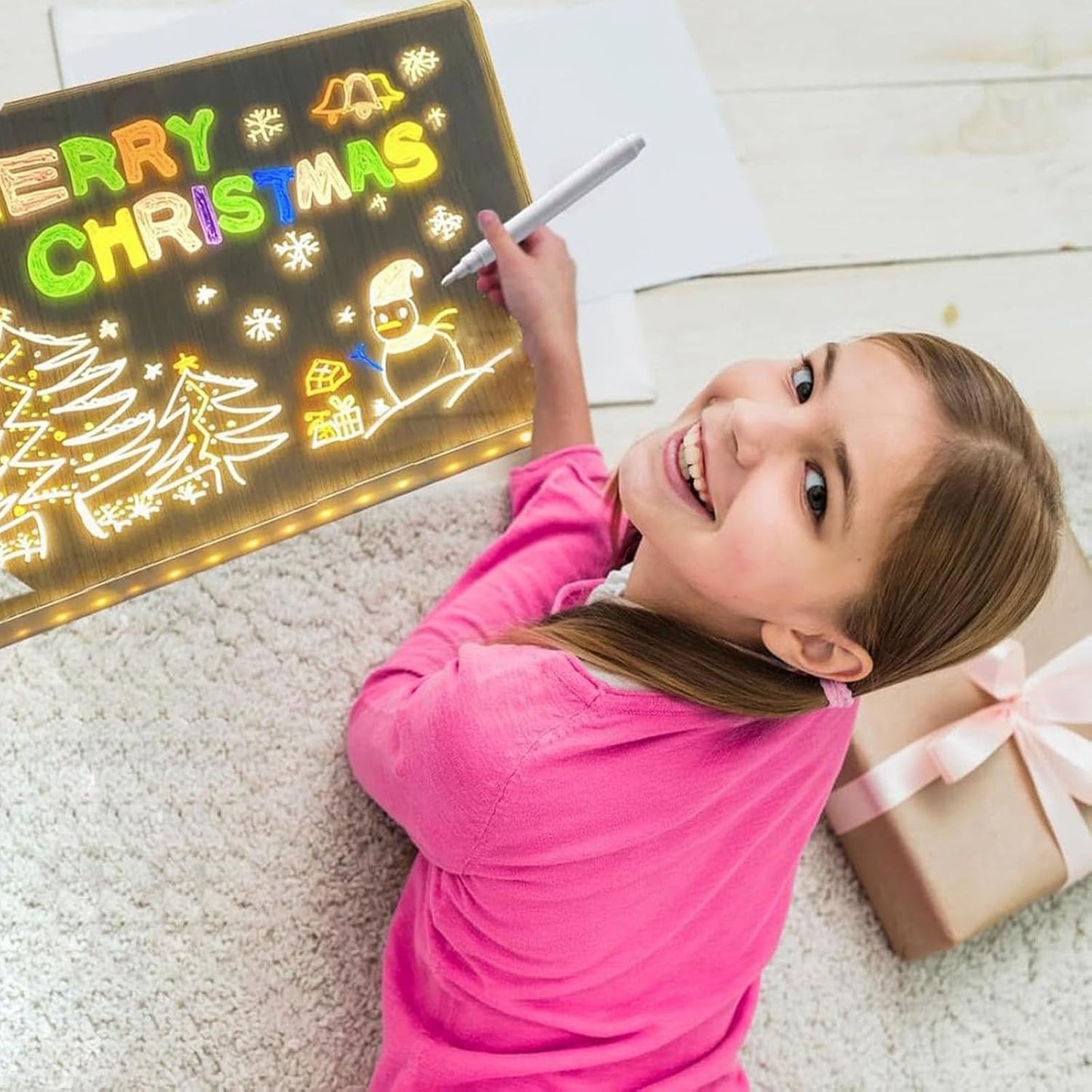 LED Acrylic Dry Erase Board – Light Up Message & Drawing Board for Home, Office & School