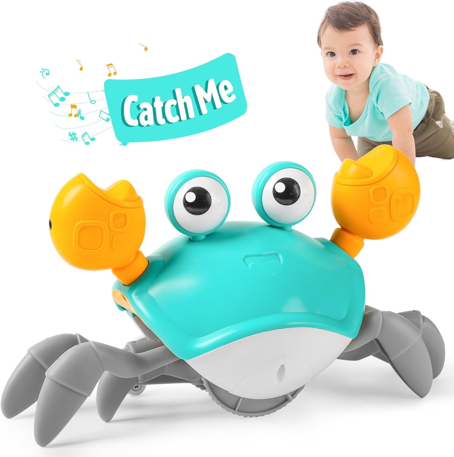 Crawling Crab Baby Toy: Interactive Fun with Lights, Music, and Obstacle Avoidance Sensors for Toddlers