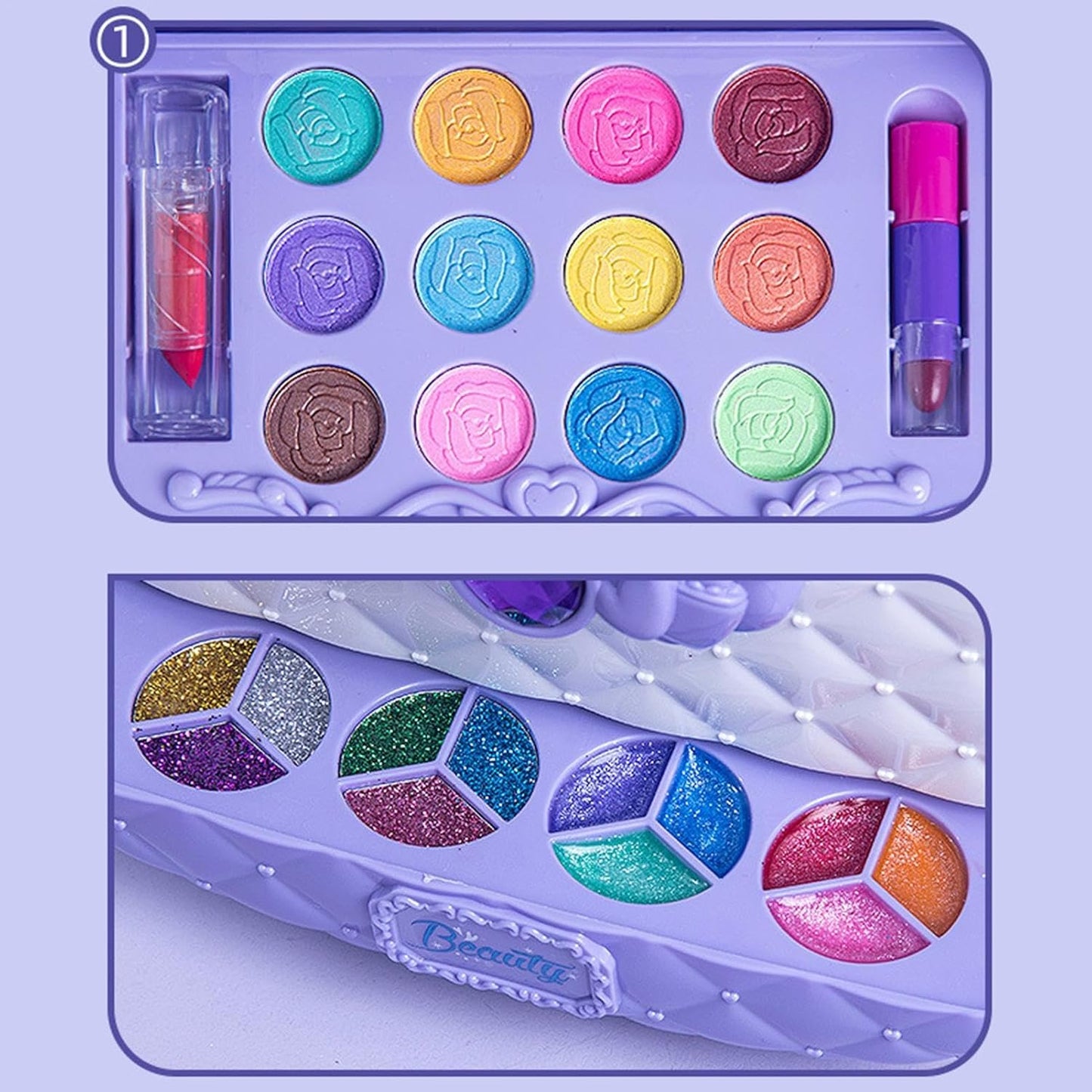 Princess Makeup Kit for Girls – Kids Makeup Set Girls, Make Up Starter Kit Children, Princess Pretend Play Toys, Little Girl Makeup Set for Ages 4–12
