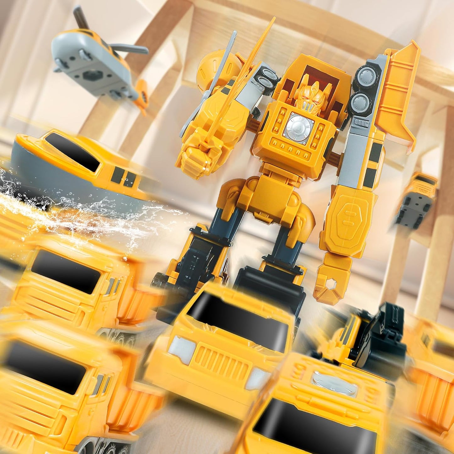 Magnetic Transform Engineering Car Toys with Storage Box – 35 Pcs Transforming Robot & Construction Vehicle Toy Gift for Kids Ages 3-8, Fun Outdoor Toddler Activity Set