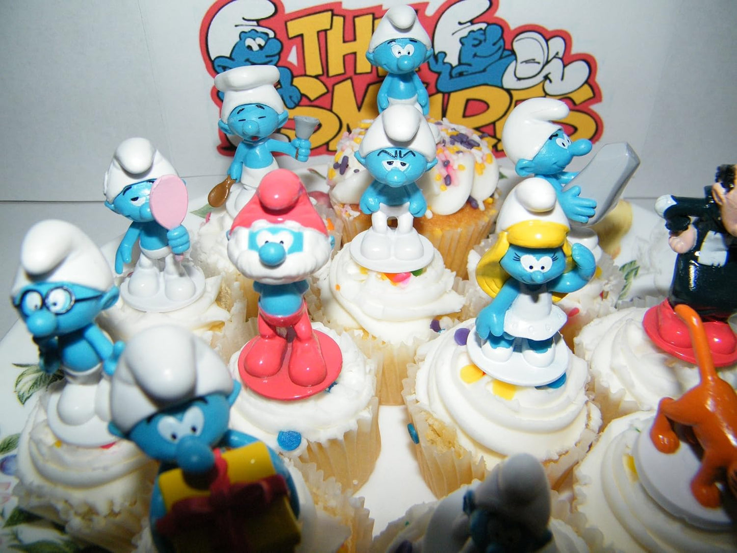 Smurf Figurines Set of 12 – Deluxe Cake Toppers & Party Favor Decorations Featuring Baby Smurf, Smurfette, Brainy Smurf, Gargamel, Azrael & More