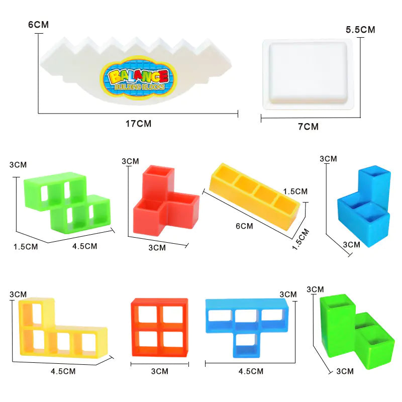 Tetris Stacking Blocks Toy – 16-64 Piece Tower Game for Kids & Family Balance Fun
