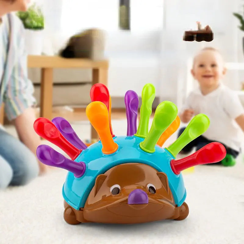 Hedgehog Training Toy: Montessori-Inspired Fine Motor & Hand-Eye Coordination Learning for Toddlers Ages 1-3 – Spike the Fine Motor Hedgehog with 15 Pieces – Early Education & First Words
