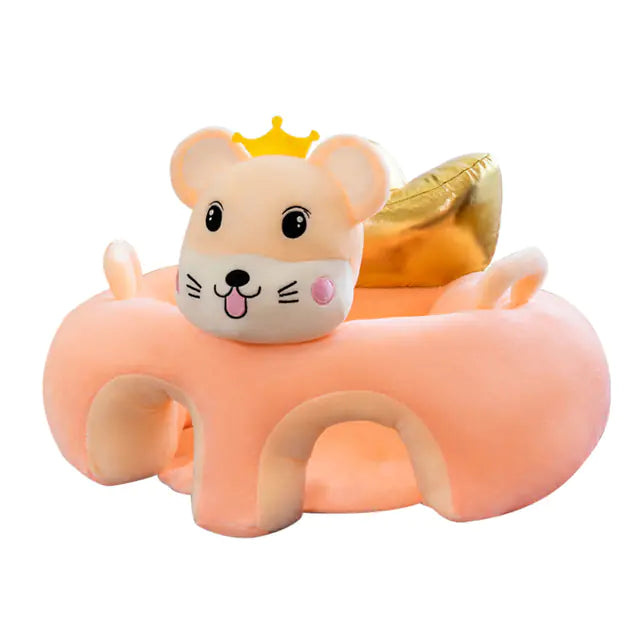 Plush Animal Baby Learning Seat – Doll Plush Infant Floor Chair with Back Support | Sit Me Up Sofa for Babies 3+ Months, Toddler Plush Animal Chair