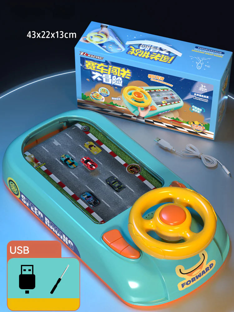 Racing Adventure Car Steering Wheel Toy for Kids – Steer Joy Driving Simulator with Music and Interactive Features – Fun Space Adventure Ship for Kids and Parents Needing a Break