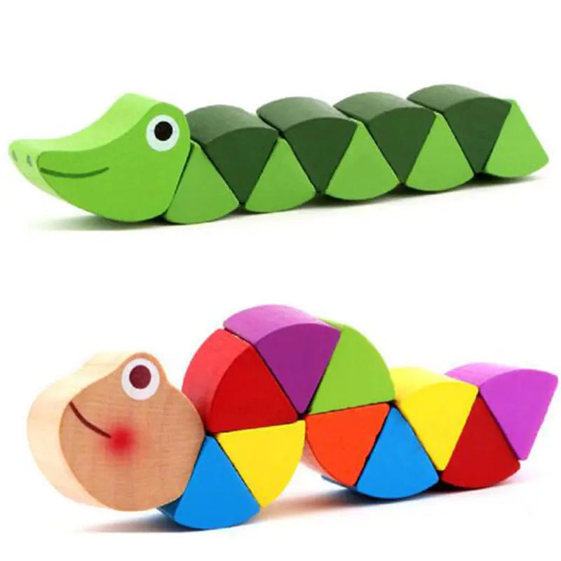 Wooden Colorful Caterpillar Toy – Montessori Learning Fun 🐛🌈