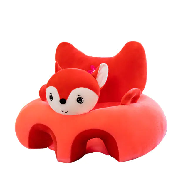 Plush Animal Baby Learning Seat – Doll Plush Infant Floor Chair with Back Support | Sit Me Up Sofa for Babies 3+ Months, Toddler Plush Animal Chair