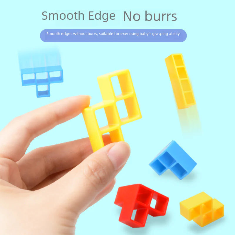 Tetris Stacking Blocks Toy – 16-64 Piece Tower Game for Kids & Family Balance Fun