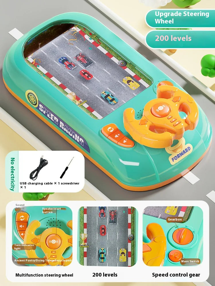 Racing Adventure Car Steering Wheel Toy for Kids – Steer Joy Driving Simulator with Music and Interactive Features – Fun Space Adventure Ship for Kids and Parents Needing a Break