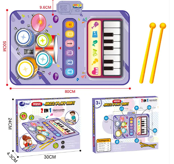 2-in-1 Multifunctional Drum Kit – Interactive Musical Toy for Kids