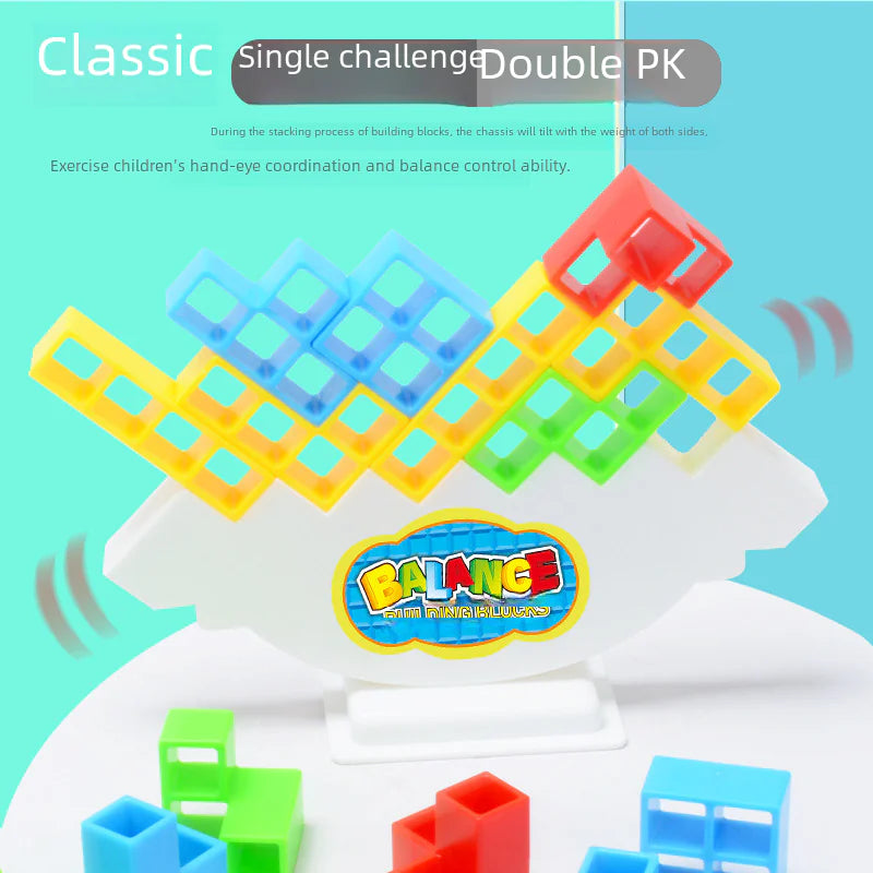 Tetris Stacking Blocks Toy – 16-64 Piece Tower Game for Kids & Family Balance Fun