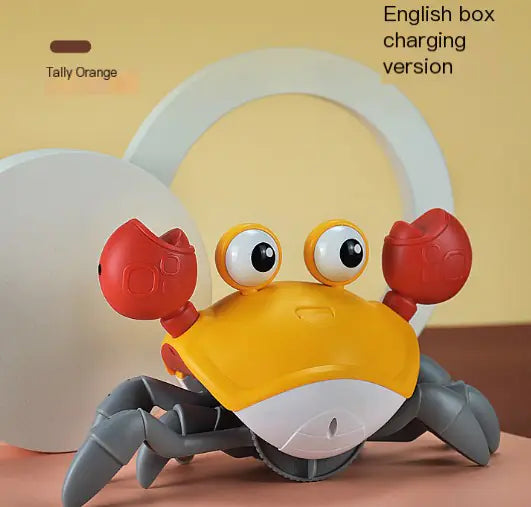 Crawling Crab Baby Toy: Interactive Fun with Lights, Music, and Obstacle Avoidance Sensors for Toddlers