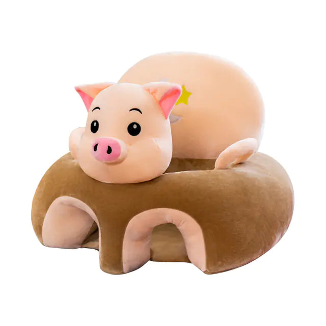 Plush Animal Baby Learning Seat – Doll Plush Infant Floor Chair with Back Support | Sit Me Up Sofa for Babies 3+ Months, Toddler Plush Animal Chair