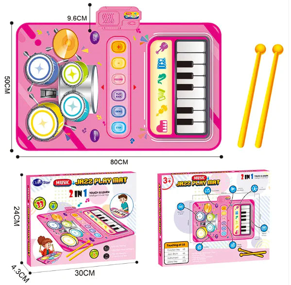 2-in-1 Multifunctional Drum Kit – Interactive Musical Toy for Kids