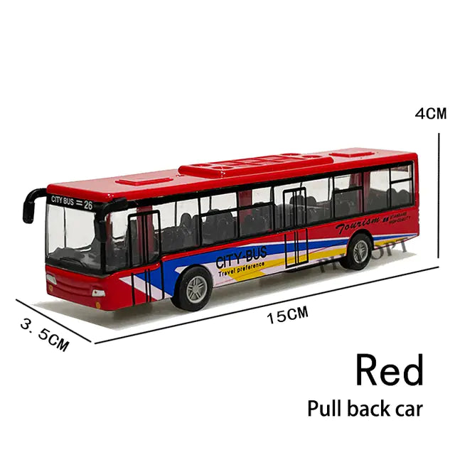 Mini Alloy Bus Model Toy for Kids 3+ – Pull Back School Bus with Moving Wheels, Durable Metal Car Toy Gift