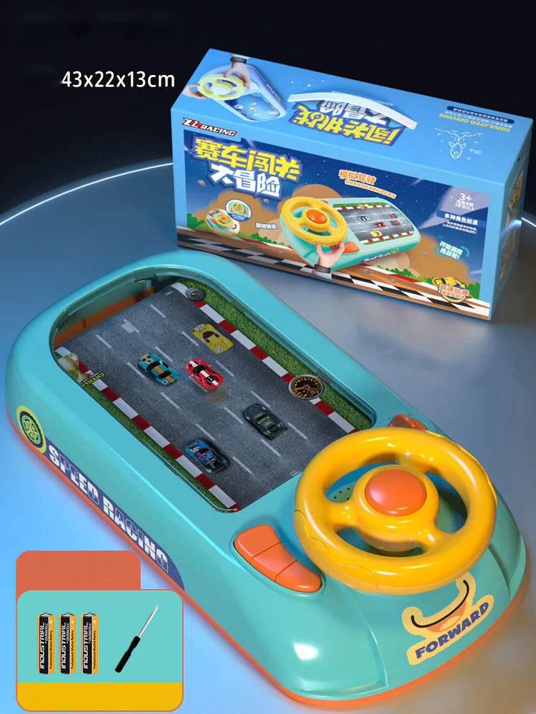 Racing Adventure Car Steering Wheel Toy for Kids – Steer Joy Driving Simulator with Music and Interactive Features – Fun Space Adventure Ship for Kids and Parents Needing a Break