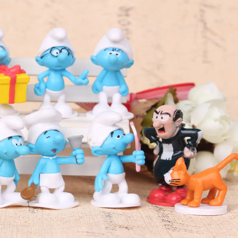 Smurf Figurines Set of 12 – Deluxe Cake Toppers & Party Favor Decorations Featuring Baby Smurf, Smurfette, Brainy Smurf, Gargamel, Azrael & More