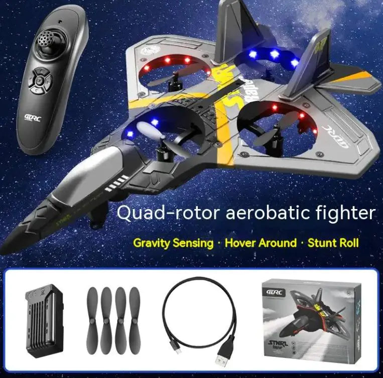 Children's RC V17 Fighter Jet – Drop-Resistant Foam Glider Stunt Toy