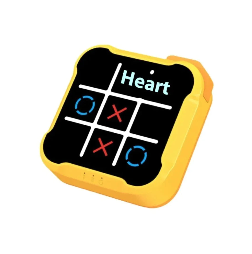 Tic Tac Toe Bolt Game – 3-in-1 Handheld Puzzle Console, Portable Travel Board Game for Kids & Adults, Educational & Memory Development Toy, Perfect Birthday Gift for All Ages (Yellow-Orange)