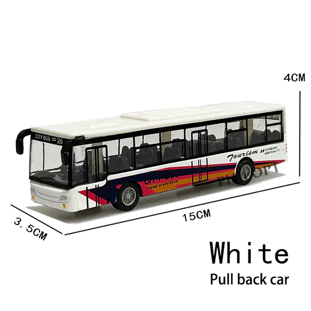 Mini Alloy Bus Model Toy for Kids 3+ – Pull Back School Bus with Moving Wheels, Durable Metal Car Toy Gift