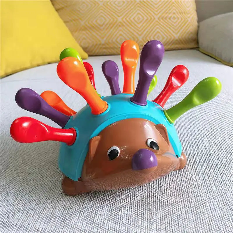 Hedgehog Training Toy: Montessori-Inspired Fine Motor & Hand-Eye Coordination Learning for Toddlers Ages 1-3 – Spike the Fine Motor Hedgehog with 15 Pieces – Early Education & First Words