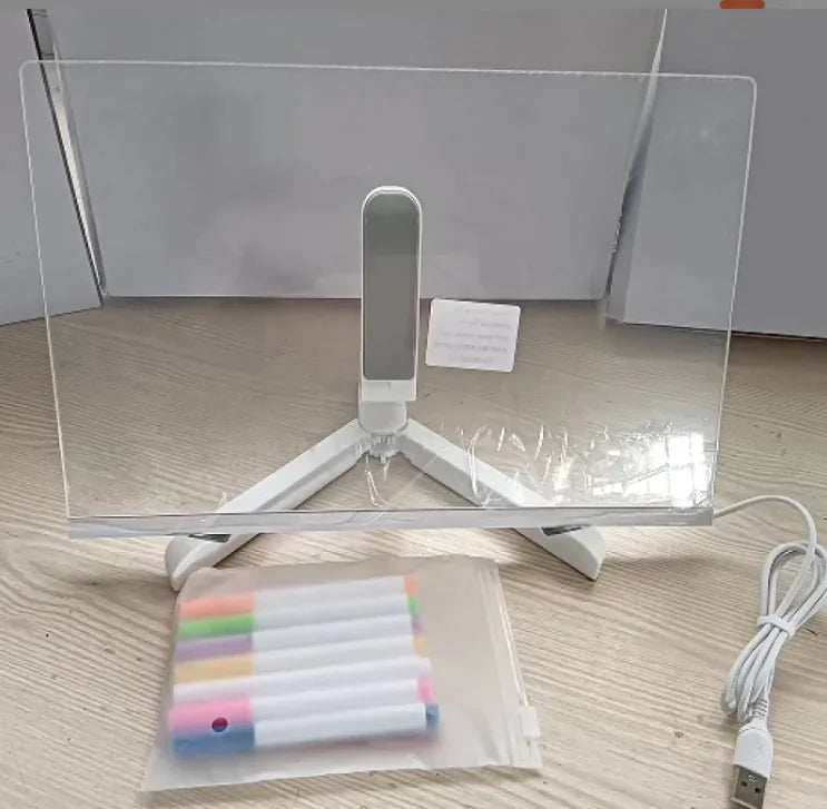 LED Acrylic Dry Erase Board – Light Up Message & Drawing Board for Home, Office & School