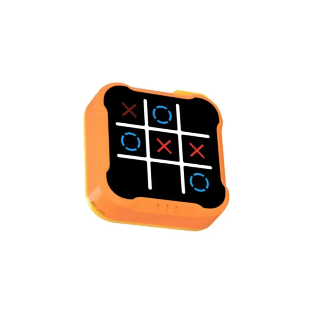 Tic Tac Toe Bolt Game – 3-in-1 Handheld Puzzle Console, Portable Travel Board Game for Kids & Adults, Educational & Memory Development Toy, Perfect Birthday Gift for All Ages (Yellow-Orange)