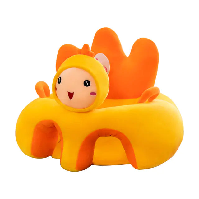 Plush Animal Baby Learning Seat – Doll Plush Infant Floor Chair with Back Support | Sit Me Up Sofa for Babies 3+ Months, Toddler Plush Animal Chair