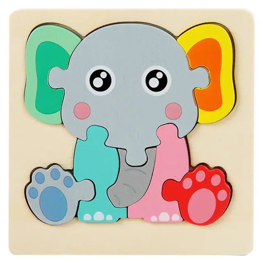 Colorful Wood 3D Animal Puzzles – Early Learning Fun for Kids