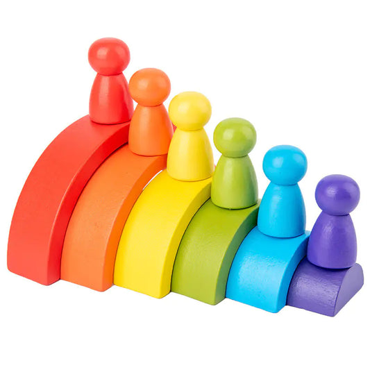 Rainbow Arch Building Blocks – Montessori Wooden Toy 🌈✨