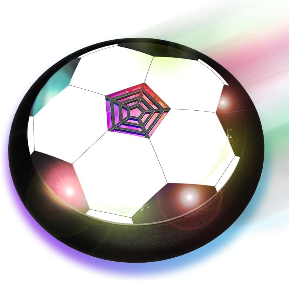 Rechargeable LED Hover Soccer Ball – Air Floating Football with Lights, Music & Soft Foam Bumper