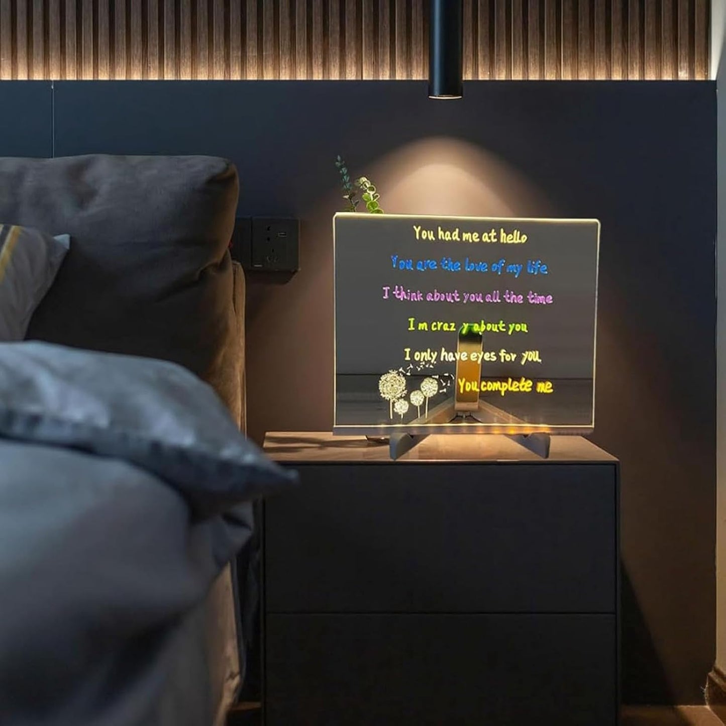 LED Acrylic Dry Erase Board – Light Up Message & Drawing Board for Home, Office & School