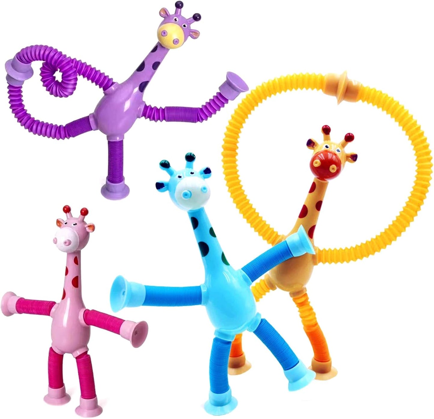 Telescopic Giraffe Suction Cup Pop Tubes – Sensory Fidget & Stress Relief Toy for Kids
