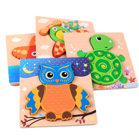 Fun & Educational Toy Set – Wooden Building Blocks & Animal Puzzles for Toddlers