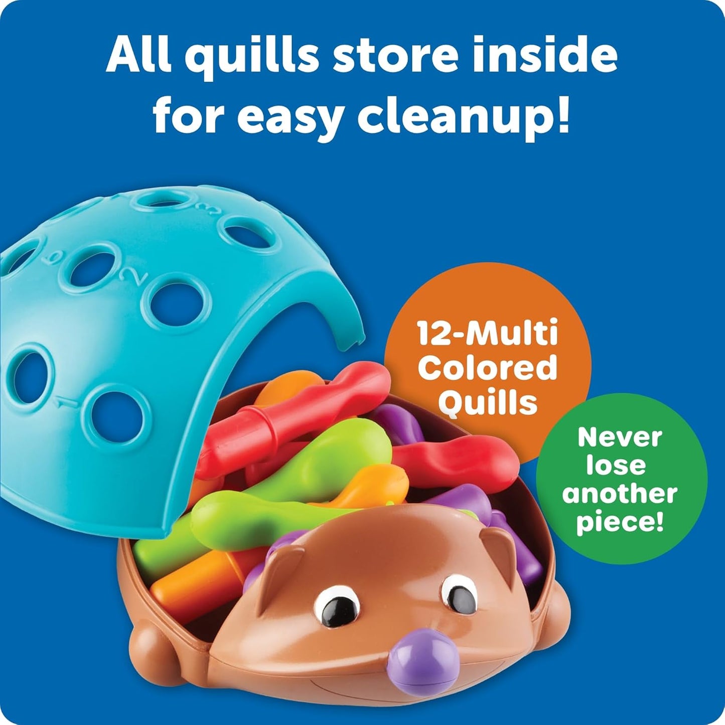 Hedgehog Training Toy: Montessori-Inspired Fine Motor & Hand-Eye Coordination Learning for Toddlers Ages 1-3 – Spike the Fine Motor Hedgehog with 15 Pieces – Early Education & First Words