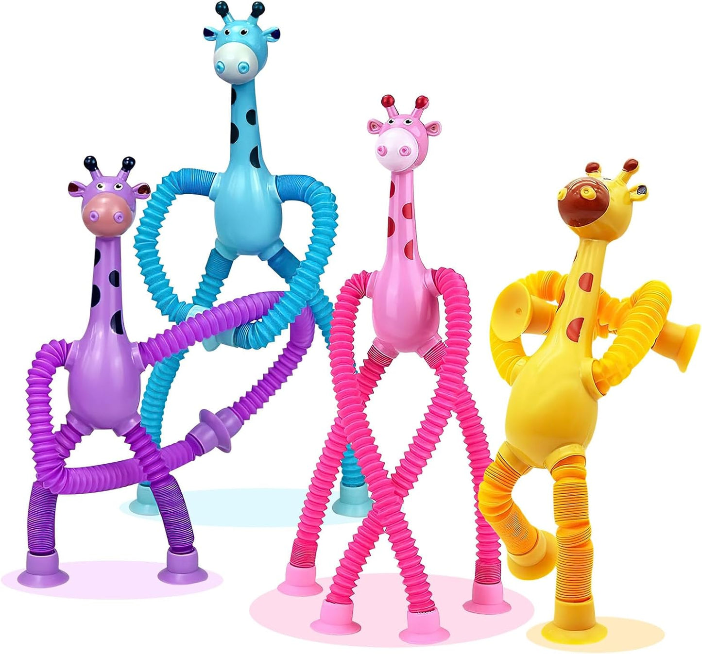 Telescopic Giraffe Suction Cup Pop Tubes – Sensory Fidget & Stress Relief Toy for Kids